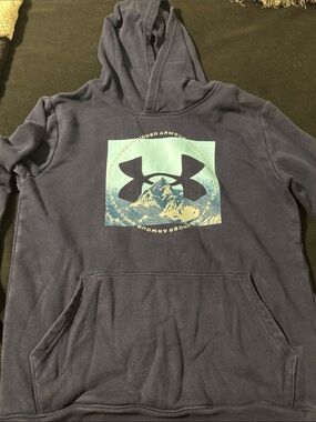 Under Armour Navy Hoodie with Graphic Logo